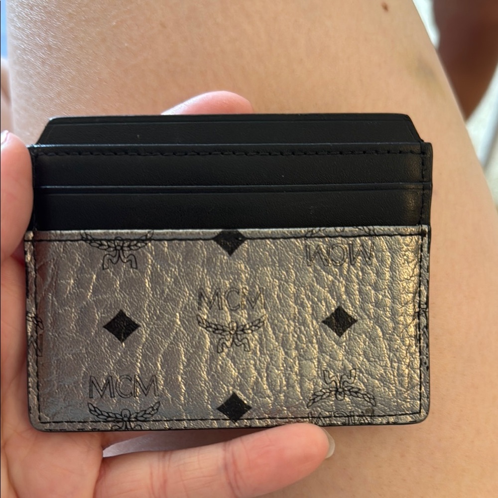 MCM Black and Silver Card Holder